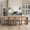image:imageNathan James Beacon Bohemian Boucle Bar Stool Upholstered Bar Stool or Island Chairs for Kitchen Seagrass Counter Height Stool with Back and Solid Wood Legs Cream BoucleGrayMedium BrownWhite