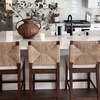 image:imageNathan James Beacon Bohemian Boucle Bar Stool Upholstered Bar Stool or Island Chairs for Kitchen Seagrass Counter Height Stool with Back and Solid Wood Legs Cream BoucleGrayMedium BrownWhite