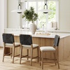 image:imageNathan James Beacon Bohemian Boucle Bar Stool Upholstered Bar Stool or Island Chairs for Kitchen Seagrass Counter Height Stool with Back and Solid Wood Legs Cream BoucleGrayLight BrownBlack