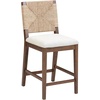 image:imageNathan James Beacon Bohemian Boucle Bar Stool Upholstered Bar Stool or Island Chairs for Kitchen Seagrass Counter Height Stool with Back and Solid Wood Legs Cream BoucleGrayMedium BrownWhite