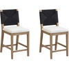 image:imageNathan James Beacon Bohemian Boucle Bar Stool Upholstered Bar Stool or Island Chairs for Kitchen Seagrass Counter Height Stool with Back and Solid Wood Legs Cream BoucleGrayLight BrownBlack