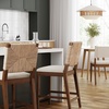image:imageNathan James Beacon Bohemian Boucle Bar Stool Upholstered Bar Stool or Island Chairs for Kitchen Seagrass Counter Height Stool with Back and Solid Wood Legs Cream BoucleGrayMedium BrownWhite