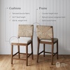 image:imageNathan James Beacon Bohemian Boucle Bar Stool Upholstered Bar Stool or Island Chairs for Kitchen Seagrass Counter Height Stool with Back and Solid Wood Legs Cream BoucleGrayMedium BrownWhite