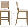 image:imageNathan James Beacon Bohemian Boucle Bar Stool Upholstered Bar Stool or Island Chairs for Kitchen Seagrass Counter Height Stool with Back and Solid Wood Legs Cream BoucleGrayLight BrownBeige