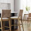 image:imageNathan James Beacon Bohemian Boucle Bar Stool Upholstered Bar Stool or Island Chairs for Kitchen Seagrass Counter Height Stool with Back and Solid Wood Legs Cream BoucleGrayLight BrownBeige