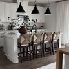 image:imageNathan James Beacon Bohemian Boucle Bar Stool Upholstered Bar Stool or Island Chairs for Kitchen Seagrass Counter Height Stool with Back and Solid Wood Legs Cream BoucleGrayMedium BrownWhite