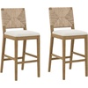 image:imageNathan James Beacon Bohemian Boucle Bar Stool Upholstered Bar Stool or Island Chairs for Kitchen Seagrass Counter Height Stool with Back and Solid Wood Legs Cream BoucleGrayLight BrownBeige