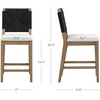 image:imageNathan James Beacon Bohemian Boucle Bar Stool Upholstered Bar Stool or Island Chairs for Kitchen Seagrass Counter Height Stool with Back and Solid Wood Legs Cream BoucleGrayLight BrownBlack