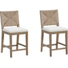 image:imageNathan James Beacon Bohemian Boucle Bar Stool Upholstered Bar Stool or Island Chairs for Kitchen Seagrass Counter Height Stool with Back and Solid Wood Legs Cream BoucleGrayLight BrownBeige