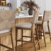 image:imageNathan James Beacon Bohemian Boucle Bar Stool Upholstered Bar Stool or Island Chairs for Kitchen Seagrass Counter Height Stool with Back and Solid Wood Legs Cream BoucleGrayLight BrownBeige