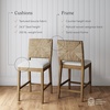 image:imageNathan James Beacon Bohemian Boucle Bar Stool Upholstered Bar Stool or Island Chairs for Kitchen Seagrass Counter Height Stool with Back and Solid Wood Legs Cream BoucleGrayLight BrownBeige