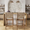 image:imageNathan James Beacon Bohemian Boucle Bar Stool Upholstered Bar Stool or Island Chairs for Kitchen Seagrass Counter Height Stool with Back and Solid Wood Legs Cream BoucleGrayLight BrownBeige