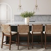 image:imageNathan James Beacon Bohemian Boucle Bar Stool Upholstered Bar Stool or Island Chairs for Kitchen Seagrass Counter Height Stool with Back and Solid Wood Legs Cream BoucleGrayMedium BrownWhite