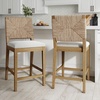 image:imageNathan James Beacon Bohemian Boucle Bar Stool Upholstered Bar Stool or Island Chairs for Kitchen Seagrass Counter Height Stool with Back and Solid Wood Legs Cream BoucleGrayLight BrownBeige