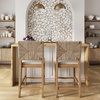 image:imageNathan James Beacon Bohemian Boucle Bar Stool Upholstered Bar Stool or Island Chairs for Kitchen Seagrass Counter Height Stool with Back and Solid Wood Legs Cream BoucleGrayLight BrownBeige