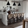 image:imageNathan James Beacon Bohemian Boucle Bar Stool Upholstered Bar Stool or Island Chairs for Kitchen Seagrass Counter Height Stool with Back and Solid Wood Legs Cream BoucleGrayMedium BrownWhite