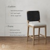 image:imageNathan James Beacon Bohemian Boucle Bar Stool Upholstered Bar Stool or Island Chairs for Kitchen Seagrass Counter Height Stool with Back and Solid Wood Legs Cream BoucleGrayLight BrownBlack