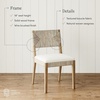 image:imageNathan James Beacon Boho Dining Chair Boucle Dining Chair with Seagrass Accent and Solid Wood Legs Cream BoucleLight BrownLight Brown Cream Boucle