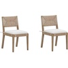 image:imageNathan James Beacon Boho Dining Chair Boucle Dining Chair with Seagrass Accent and Solid Wood Legs Cream BoucleLight BrownLight Brown Cream Boucle