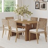 image:imageNathan James Beacon Boho Dining Chair Boucle Dining Chair with Seagrass Accent and Solid Wood Legs Cream BoucleLight BrownLight Brown Cream Boucle