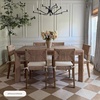 image:imageNathan James Beacon Boho Dining Chair Boucle Dining Chair with Seagrass Accent and Solid Wood Legs Cream BoucleLight BrownLight Brown Cream Boucle