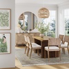 image:imageNathan James Beacon Boho Dining Chair Boucle Dining Chair with Seagrass Accent and Solid Wood Legs Cream BoucleLight BrownLight Brown Cream Boucle