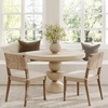 image:imageNathan James Beacon Boho Dining Chair Boucle Dining Chair with Seagrass Accent and Solid Wood Legs Cream BoucleLight BrownLight Brown Cream Boucle