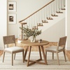 image:imageNathan James Beacon Boho Dining Chair Boucle Dining Chair with Seagrass Accent and Solid Wood Legs Cream BoucleLight BrownLight Brown Cream Boucle