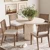 image:imageNathan James Beacon Boho Dining Chair Boucle Dining Chair with Seagrass Accent and Solid Wood Legs Cream BoucleLight BrownLight Brown Cream Boucle