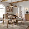 image:imageNathan James Beacon Boho Dining Chair Boucle Dining Chair with Seagrass Accent and Solid Wood Legs Cream BoucleLight BrownLight BrownRattanCream Boucle
