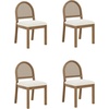 image:imageNathan James Beacon Boho Dining Chair Boucle Dining Chair with Seagrass Accent and Solid Wood Legs Cream BoucleLight BrownLight BrownRattanCream Boucle