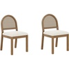 image:imageNathan James Beacon Boho Dining Chair Boucle Dining Chair with Seagrass Accent and Solid Wood Legs Cream BoucleLight BrownLight BrownRattanCream Boucle
