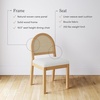image:imageNathan James Beacon Boho Dining Chair Boucle Dining Chair with Seagrass Accent and Solid Wood Legs Cream BoucleLight BrownWarm Pine Rattan