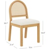 image:imageNathan James Beacon Boho Dining Chair Boucle Dining Chair with Seagrass Accent and Solid Wood Legs Cream BoucleLight BrownWarm Pine Rattan