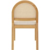 image:imageNathan James Beacon Boho Dining Chair Boucle Dining Chair with Seagrass Accent and Solid Wood Legs Cream BoucleLight BrownWarm Pine Rattan