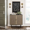 image:imageNathan James Boho Modern 2 Piece Black Oak amp Cane Storage Cabinet Set with Swinging Doors