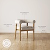 image:imageNathan James Demi Modern Dining Room Chair Barrel Back Dining Chair with Solid Wood Legs and Natural Flax Upholstery FlaxLight Brown Set of 2
