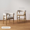 image:imageNathan James Demi Modern Dining Room Chair Barrel Back Dining Chair with Solid Wood Legs and Natural Flax Upholstery FlaxLight Brown Set of 2