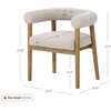 image:imageNathan James Demi Modern Dining Room Chair Barrel Back Dining Chair with Solid Wood Legs and Natural Flax Upholstery FlaxLight Brown Set of 2