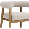 image:imageNathan James Demi Modern Dining Room Chair Barrel Back Dining Chair with Solid Wood Legs and Natural Flax Upholstery FlaxLight Brown Set of 2