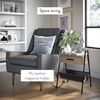 image:imageNathan James Harlow Wall Mount Headboard Queen Gray amp Hugo Wood Nightstand Rustic Accent End or Side Table with Drawer Durable Black Metal Frame amp Leather Hammock Gray