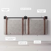 image:imageNathan James Harlow Wall Mount Headboard Queen Gray amp Hugo Wood Nightstand Rustic Accent End or Side Table with Drawer Durable Black Metal Frame amp Leather Hammock Gray