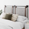 image:imageNathan James Harlow Wall Mount Headboard Queen Gray amp Hugo Wood Nightstand Rustic Accent End or Side Table with Drawer Durable Black Metal Frame amp Leather Hammock Gray