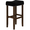 image:imageNathan James Harvey Rattan Bar Stool Bohemian Counter Height Stool with Woven Seagrass Seat Solid Wood Legs and Metal Footrest SeagrassBrushed BlackBlackDark Brown