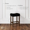 image:imageNathan James Harvey Rattan Bar Stool Bohemian Counter Height Stool with Woven Seagrass Seat Solid Wood Legs and Metal Footrest SeagrassBrushed BlackBlackDark Brown