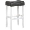 image:imageNathan James Harvey Rattan Bar Stool Bohemian Counter Height Stool with Woven Seagrass Seat Solid Wood Legs and Metal Footrest SeagrassBrushed BlackDark GrayWhite