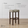 image:imageNathan James Harvey Rattan Bar Stool Bohemian Counter Height Stool with Woven Seagrass Seat Solid Wood Legs and Metal Footrest SeagrassBrushed BlackGrayDark Brown