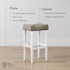 image:imageNathan James Harvey Rattan Bar Stool Bohemian Counter Height Stool with Woven Seagrass Seat Solid Wood Legs and Metal Footrest SeagrassBrushed BlackGrayWhite