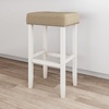 image:imageNathan James Harvey Rattan Bar Stool Bohemian Counter Height Stool with Woven Seagrass Seat Solid Wood Legs and Metal Footrest SeagrassBrushed BlackNatural FlaxWhite