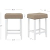 image:imageNathan James Harvey Rattan Bar Stool Bohemian Counter Height Stool with Woven Seagrass Seat Solid Wood Legs and Metal Footrest SeagrassBrushed BlackNatural FlaxWhite